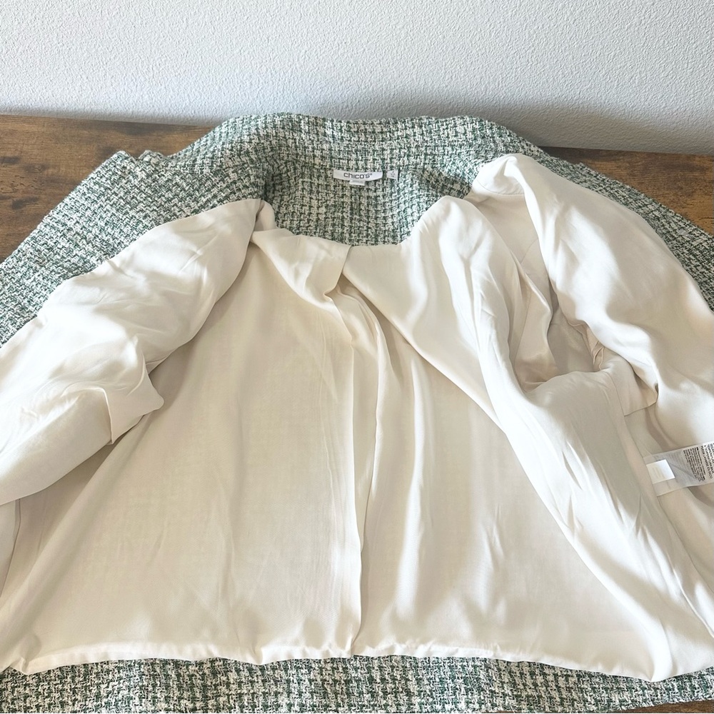 Chico's Green Tweed Blazer - Picture 11 of 11